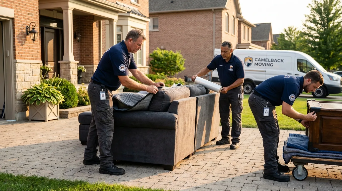 Large estate moving crew wrapping furniture in Pinckneyville, IL