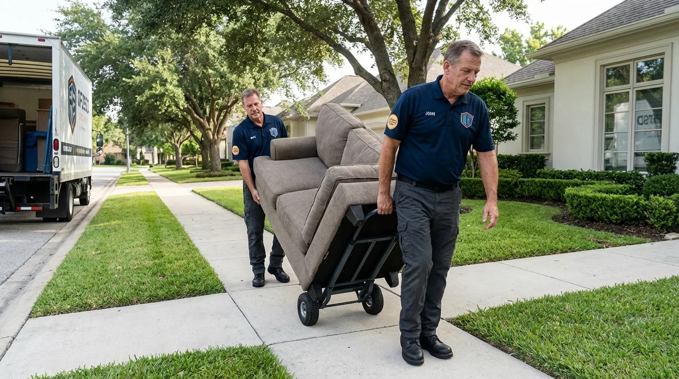 Local residential moving crew loading furniture in Pinckneyville, IL
